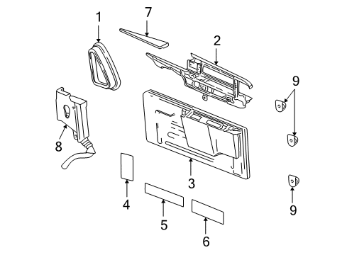 2004 Cadillac Escalade EXT Interior Trim - Quarter Panels Diagram