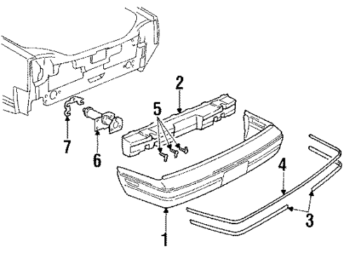 1990 Oldsmobile Cutlass Calais Bumper Cover Diagram for 22548579