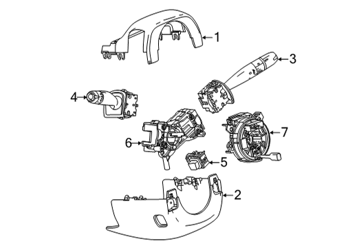 2021 Chevy Corvette Shroud, Switches & Levers Diagram
