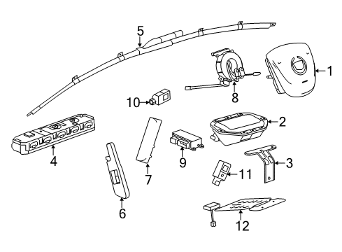2014 Cadillac XTS Air Bag Components Diagram