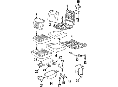 1999 Buick LeSabre Seat Cushion Pad, Passenger Side Diagram for 12523547