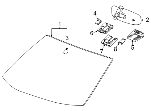 2012 GMC Terrain Windshield Glass Diagram