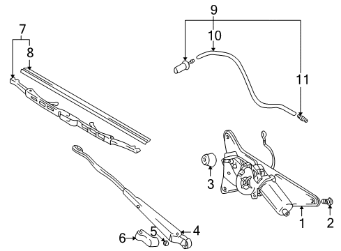 2000 Chevy Tracker Lift Gate - Wiper & Washer Components Diagram