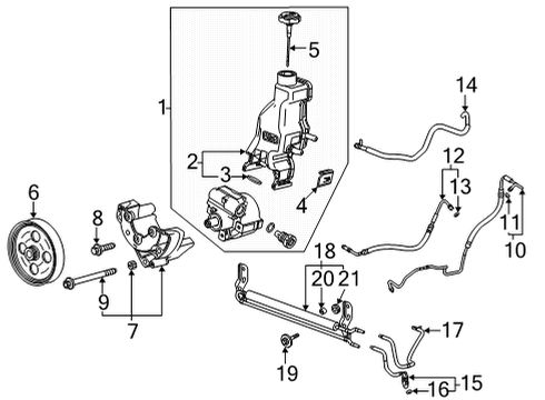 2020 Chevy Silverado 2500 HD P/S Pump & Hoses, Steering Gear & Linkage Diagram