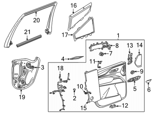 2023 Cadillac Escalade ESV Interior Trim - Rear Door Diagram