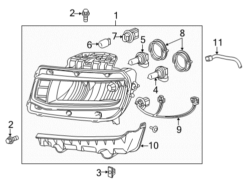 2014 Chevy Camaro Bulbs Diagram 2 - Thumbnail