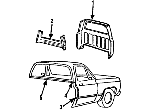 1986 Chevy C30 Molding Diagram for 14027354