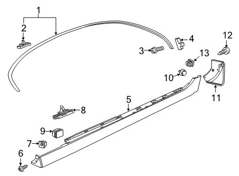 2014 Chevy SS Exterior Trim - Pillars, Rocker & Floor Diagram