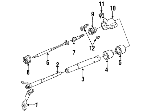 1993 GMC P3500 Steering Column Assembly Diagram