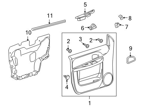 2005 Pontiac Montana Interior Trim - Front Door Diagram