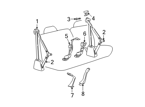 1995 Chevy C3500 Lap & Shoulder Belt, Driver Side Diagram for 12380529
