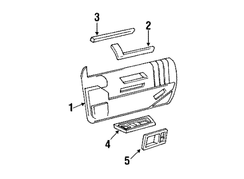1995 Oldsmobile Cutlass Supreme Armrest, Driver Side Diagram for 16671955