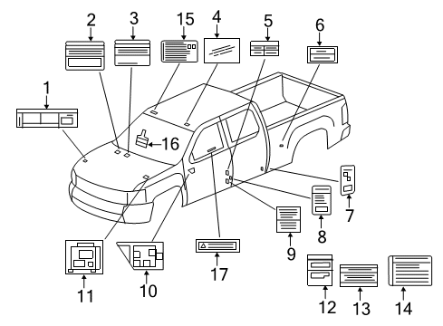 2012 GMC Sierra 2500 HD Information Labels Diagram