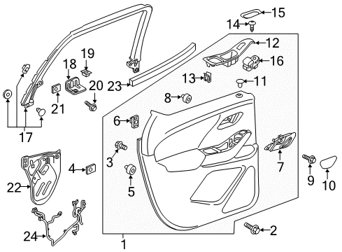 2019 Chevy Traverse Interior Trim - Rear Door Diagram