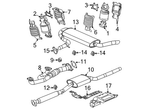 2007 Saturn Vue Muffler Diagram for 15907347