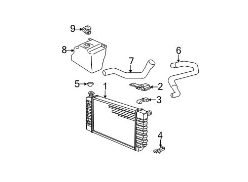 1995 GMC C2500 Radiator & Components Diagram 4 - Thumbnail