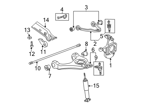 2001 GMC Yukon XL 1500 Torsion Bar, Front Passenger Side Diagram for 15051908