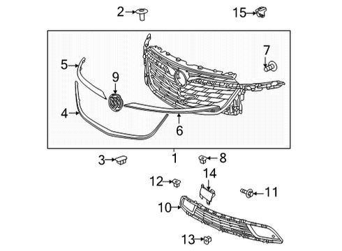 2023 Buick Enclave Grille & Components Diagram