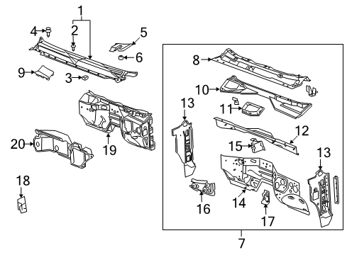 2007 Cadillac Escalade Cowl Diagram