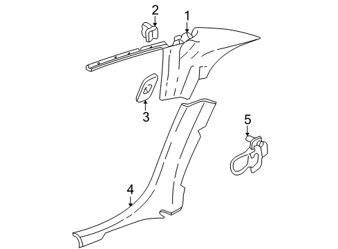 2000 Chevy Impala Interior Trim - Quarter Panels Diagram