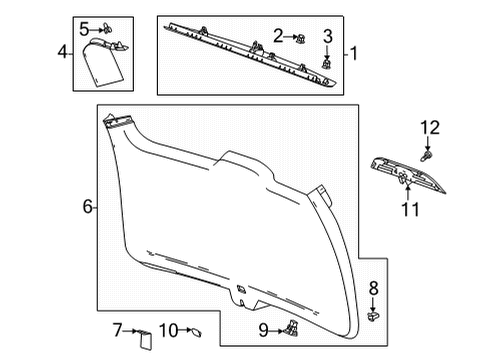 2023 Cadillac Escalade ESV Interior Trim - Lift Gate Diagram