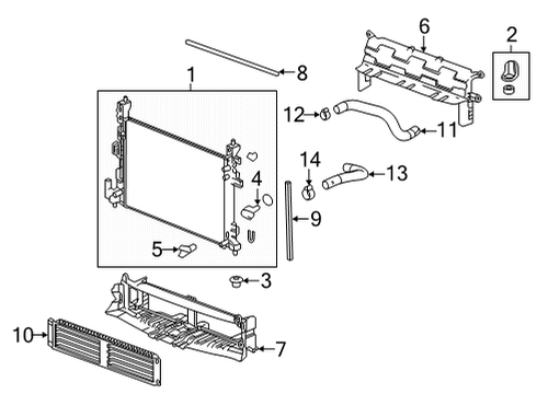 2023 Chevy Bolt EUV Radiator Bracket Diagram for 42733362
