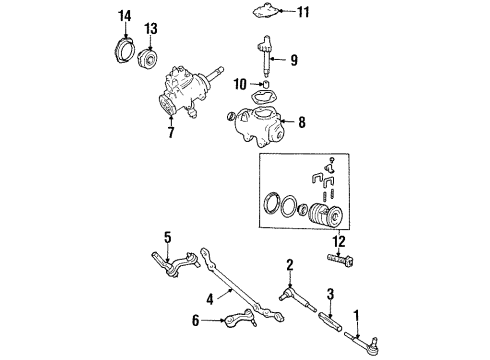 1994 GMC C2500 P/S Pump & Hoses, Steering Gear & Linkage Diagram 2 - Thumbnail