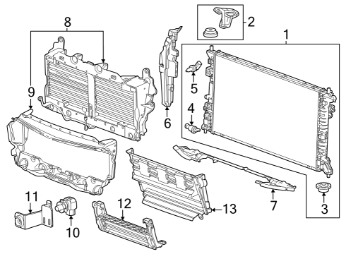 2023 GMC Canyon Radiator Assembly Diagram for 84828935