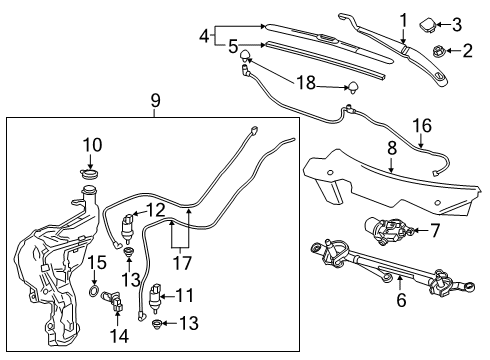 2021 Chevy Blazer Wiper & Washer Components Diagram
