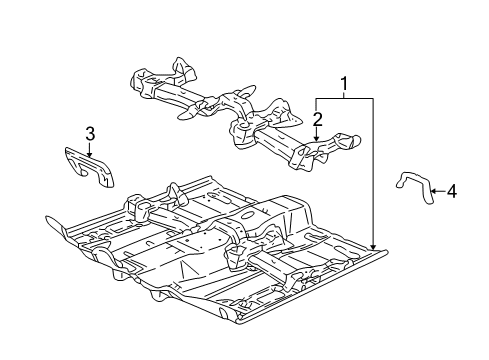 2001 Saturn L100 Floor Pan Assembly Diagram for 21992682