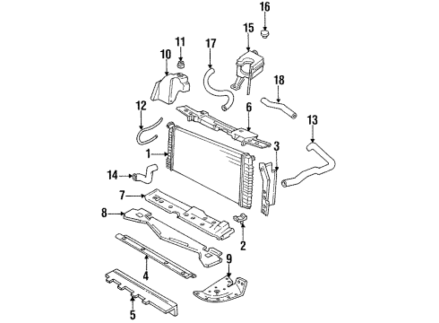1997 Cadillac DeVille Radiator & Components Diagram