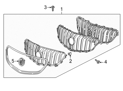 2016 Buick Enclave Grille & Components Diagram