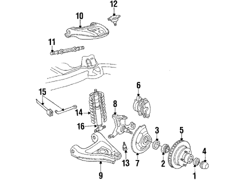 1985 Cadillac DeVille Front Brakes Diagram