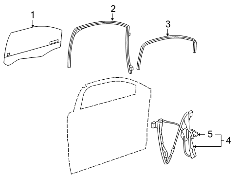 2007 Pontiac G6 Front Door - Glass & Hardware Diagram