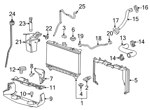 2015 Chevy Camaro Upper Hose Diagram for 22962571
