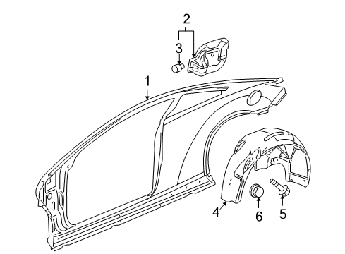 2005 Pontiac G6 Quarter Panel & Components Diagram