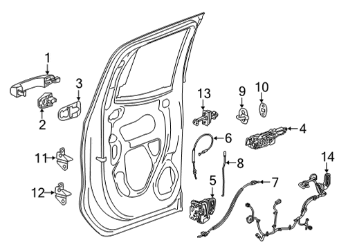2023 GMC Sierra 3500 HD Lock & Hardware Diagram 4 - Thumbnail
