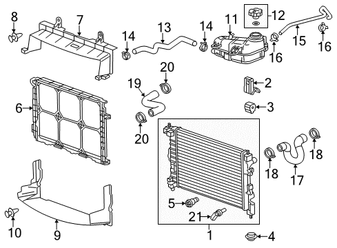 2014 Chevy Sonic Radiator & Components Diagram