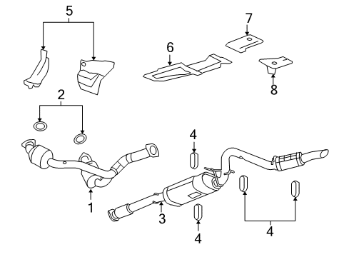 2008 Chevy Silverado 1500 Muffler & Pipe Diagram for 25828814