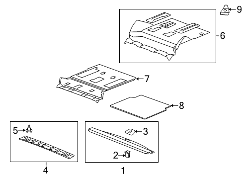 2012 GMC Yukon Interior Trim - Rear Body Diagram