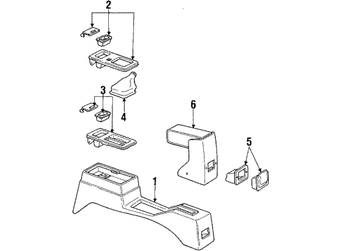 1988 Pontiac Sunbird Shift Boot Diagram for 22537888