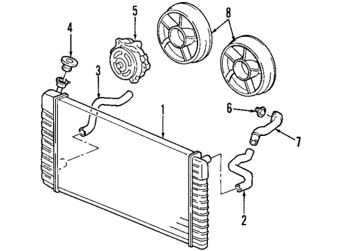 2002 Oldsmobile Silhouette Cooling System, Radiator, Water Pump, Cooling Fan Diagram