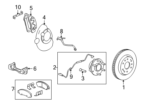 2013 GMC Sierra 1500 Front Brakes Diagram 3 - Thumbnail