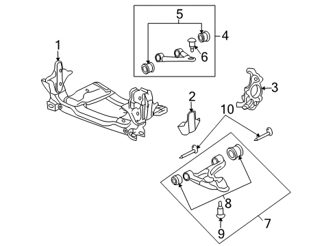 2009 Saturn Sky Suspension Crossmember Bracket, Driver Side Diagram for 10351477