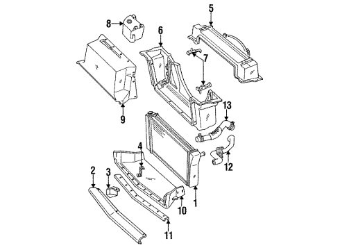 1984 Chevy Corvette Radiator & Components Diagram