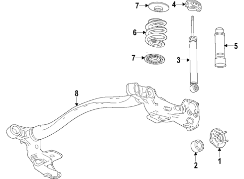 2022 Chevy Trax Rear Axle, Suspension Components Diagram