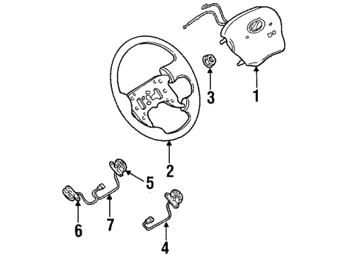 2000 Oldsmobile Intrigue Steering Column & Wheel, Shroud, Switches & Levers Diagram 3 - Thumbnail