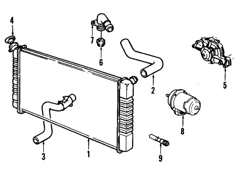 1987 Pontiac Bonneville Radiator Diagram for 52453816