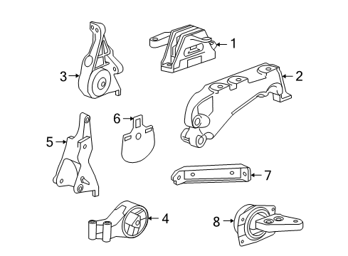 2015 Buick Regal Engine & Trans Mounting Diagram