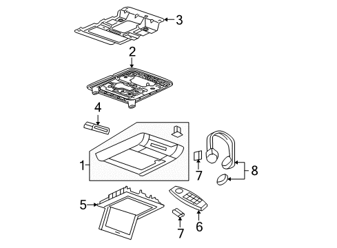 2008 GMC Acadia Entertainment System Components Diagram